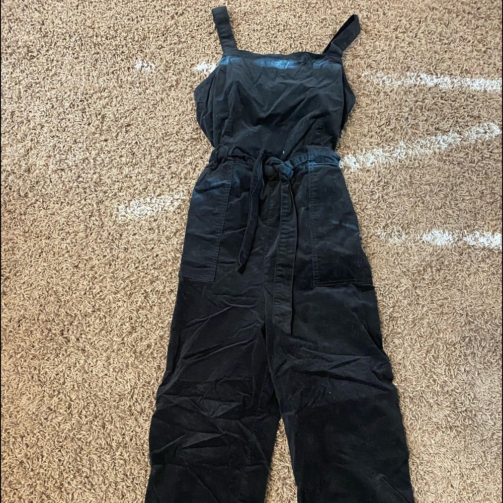 Copper Key black corduroy overall jumpsuit